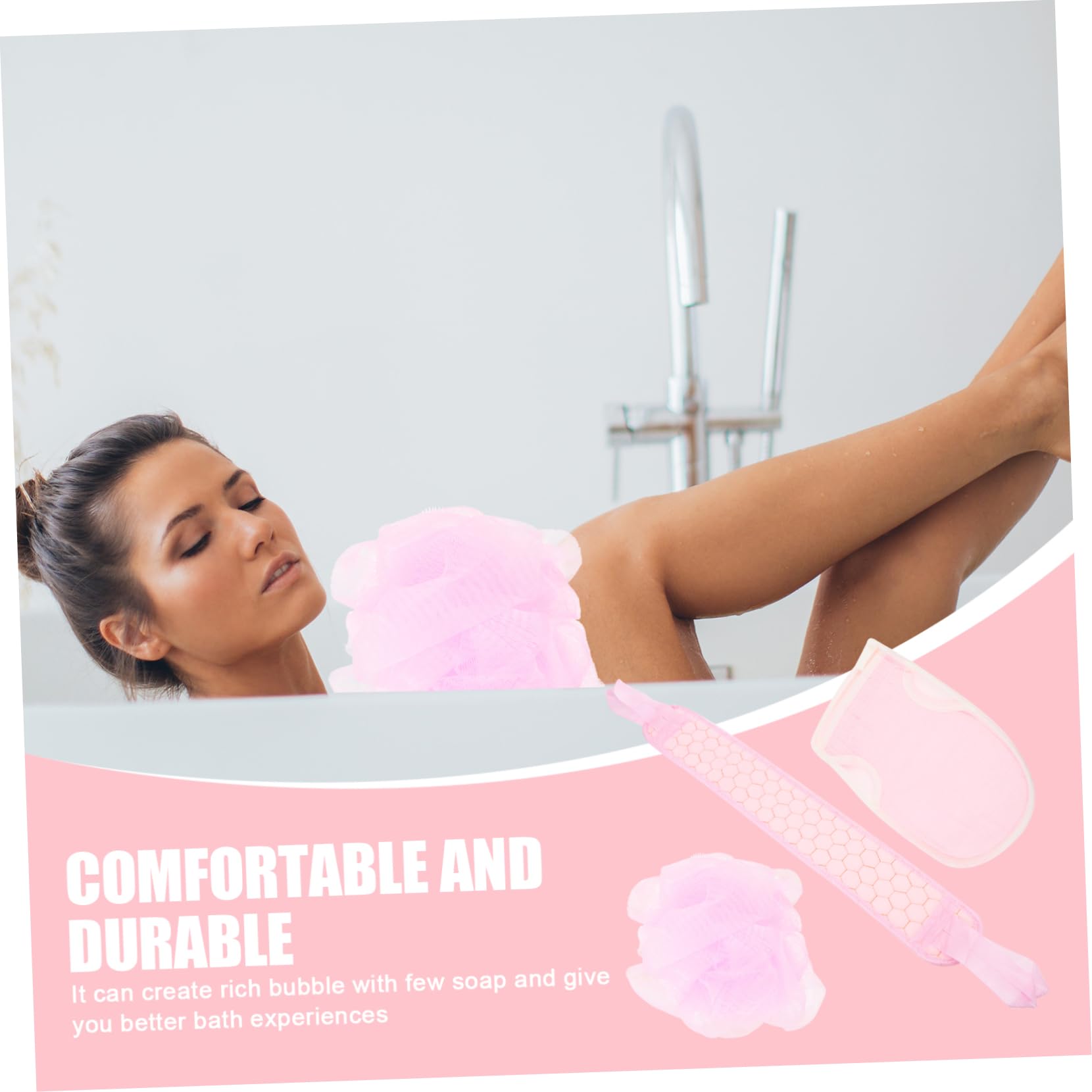 Beavorty 3juegos Toallas Exfoliantes De Malla Accesorios Para Baño Frotador Para Espalda y Cuerpo Material y Ligero