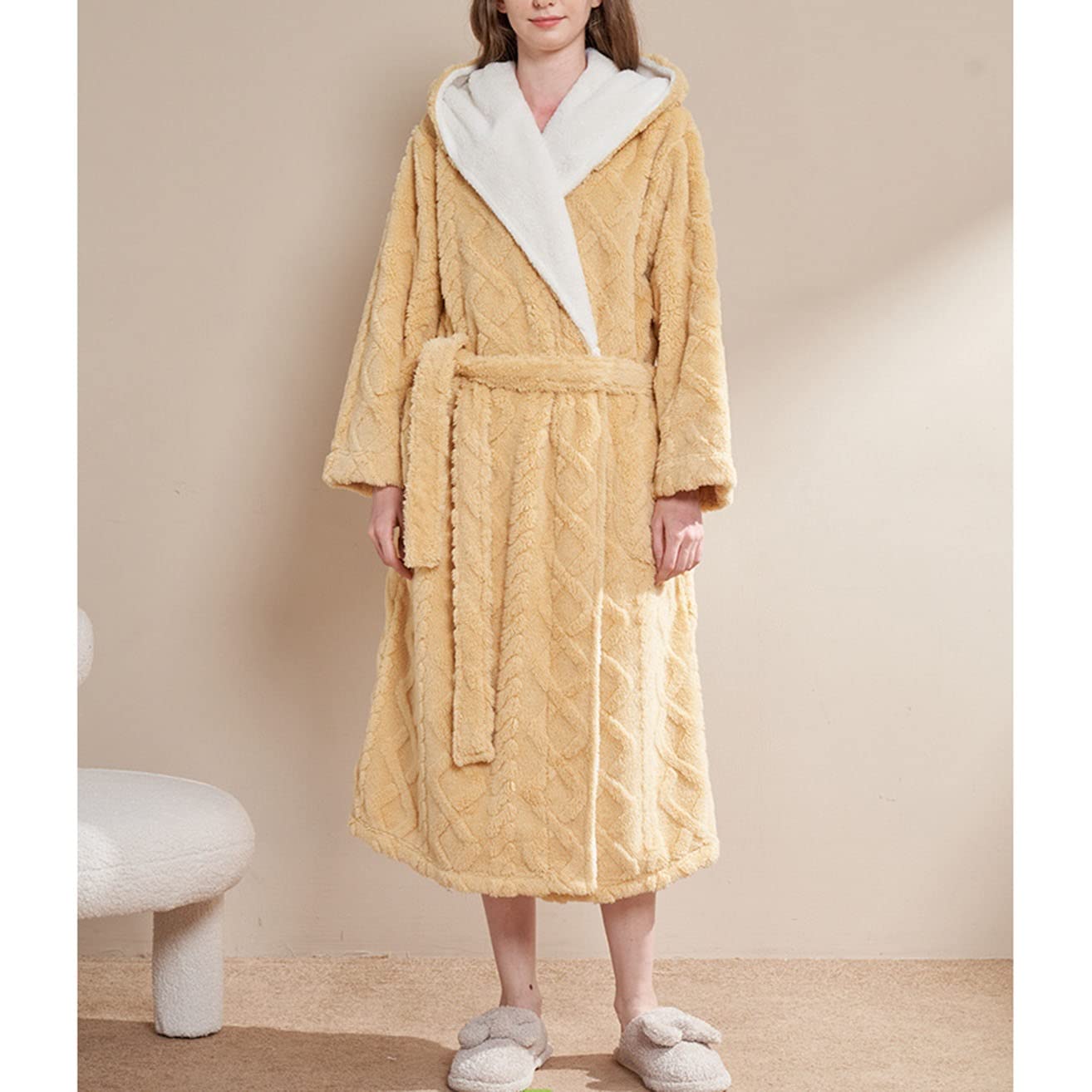 Sale! Dames badjas fleece Zwart met tunnelstrik maat: XL - Badkamer Boetiek