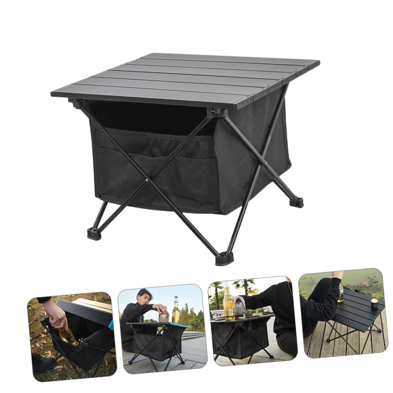 VICASKY Tavolo Pieghevole Portaoggetti Tavolo Picnic Portatile Per Barbecue e Spiaggia Accessori Per Esterni Per Picnic e