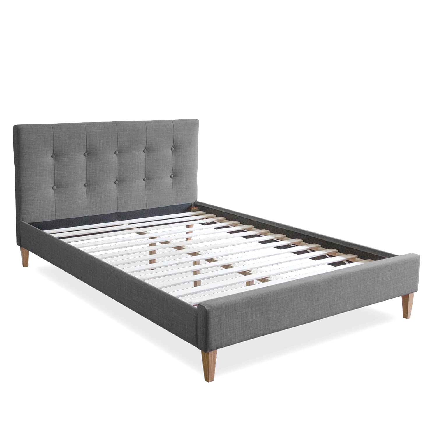 Homestyle4u Polsterbett 160x200 cm grau mit Lattenrost (1733)