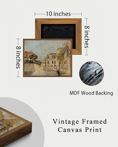 Miniatura 4 de KISSFOX Arte de Pared en Lienzo Vintage del Canal de Venecia Arte Impresionista Retro Neutral Paisaje Urbano de Italia Paisaje Arte de Pared