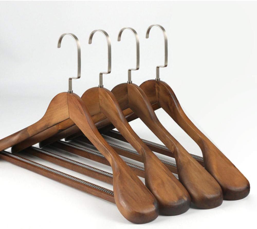 Clothing Supplies 5PC Wood Hangers for Clothes High-Grade Wide Shoulder Wooden Coat Hangers - Solid Wood Suit Hanger Home Organizers