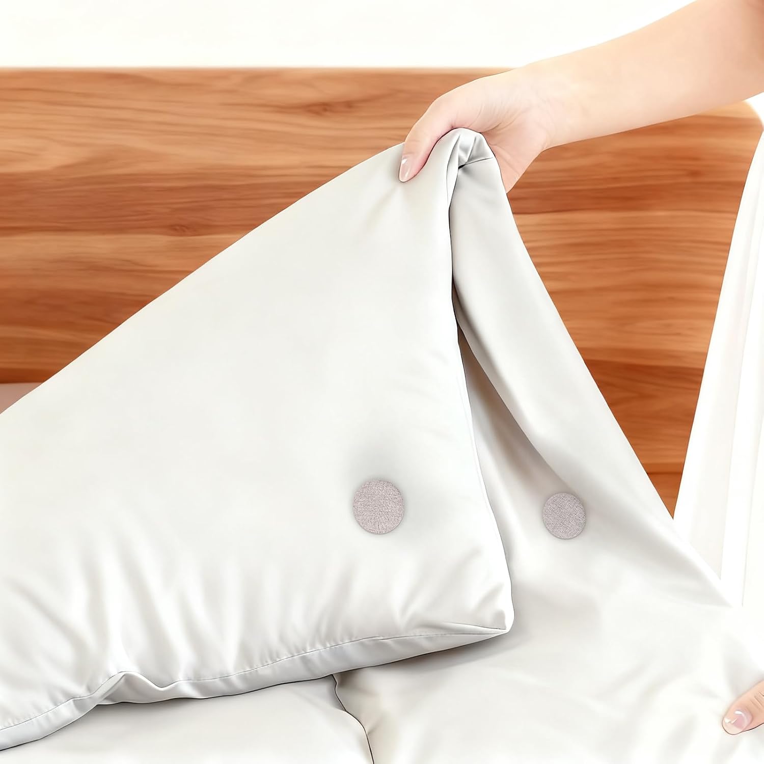 Duvet Clips to Hold Comforter Inside 6Pack Black, Non-Slip Fasteners to Hold Comforter in Place, Prevent Shifting for Bedding Sheets Quilts Blankets, Double-Sided Soft Fabric Pins (Medium Grey)