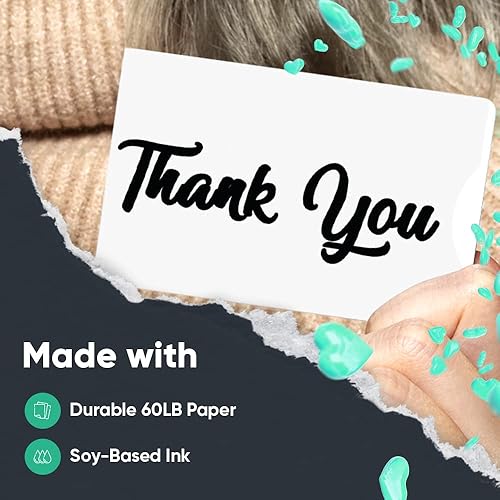 Miniatura 3 de Paquete de 25 fundas para tarjetas de regalo con texto en inglés "Thank You", tamaño de tarjeta de crédito, a granel, regalos de agradecimiento,