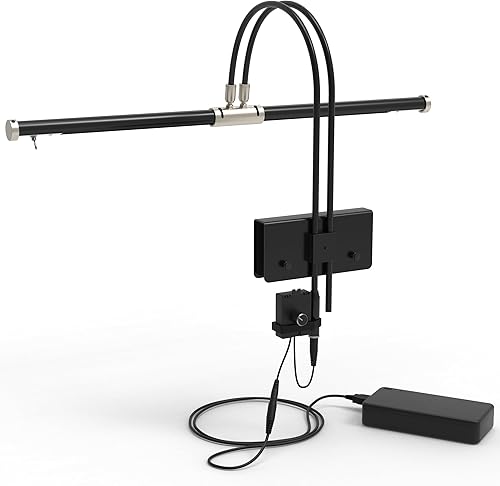 Miniatura 19 de Cocoweb Luz LED de piano de cola de 22 pulgadas en color negro con detalles de níquel satinado y clip de atenuador - Ajustable - LED - Brillante