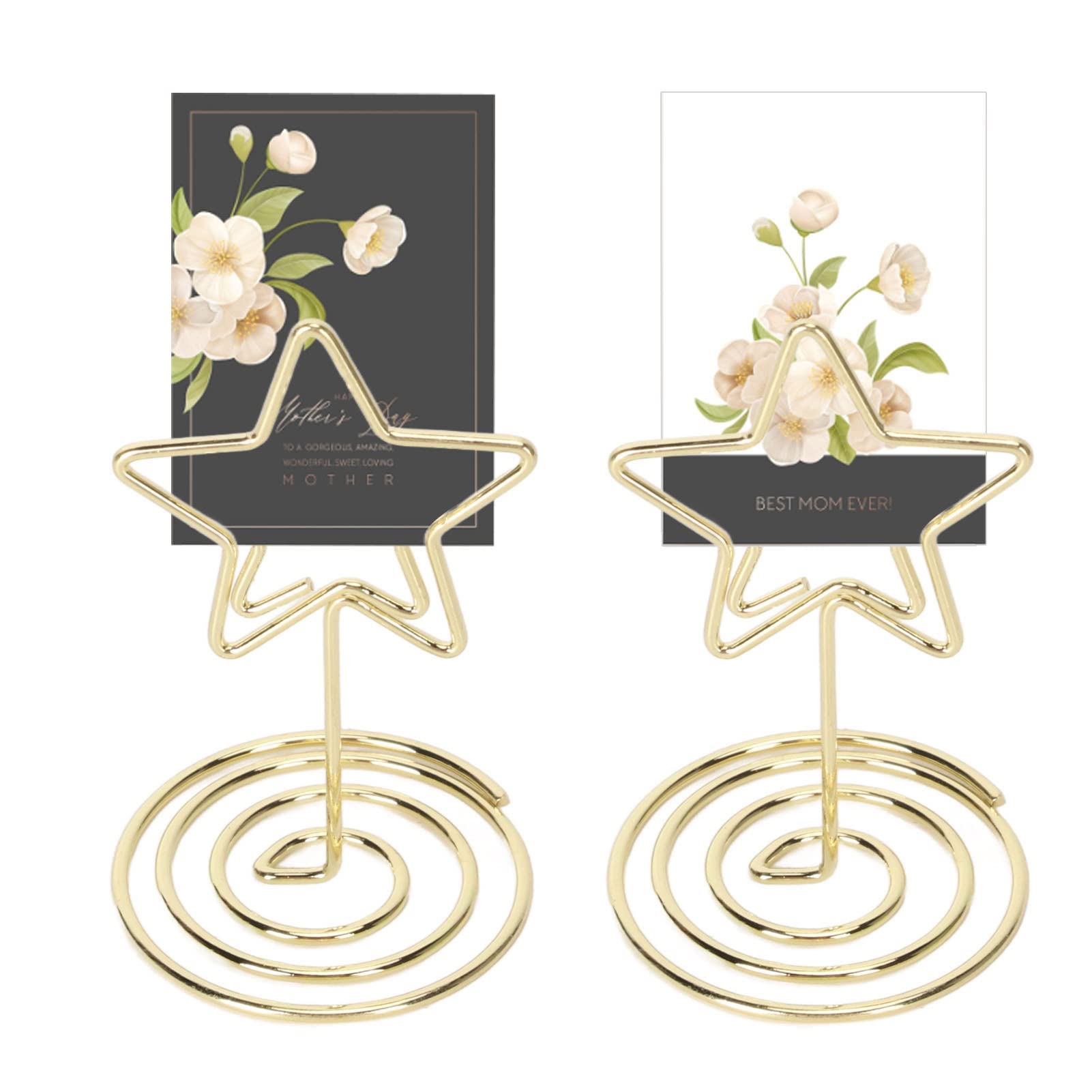 Buachois 20 Pezzi Supporti per Cartellini Segnaposto,Supporto Circolare Inferiore, Filo Metallico, Portafoto, Utilizzato per Appunti di Ufficio, Matrimoni, Ristoranti, Feste di Compleanno