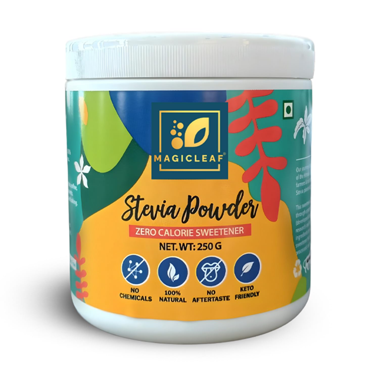 Magic Leaf Sugar Free Stevia Powder, 250 gms, Natural Origin Sweetener, Zero Calorie for Health Management, 99.9% REB-A Purity, Diabetic Friendly Sugar Substitute