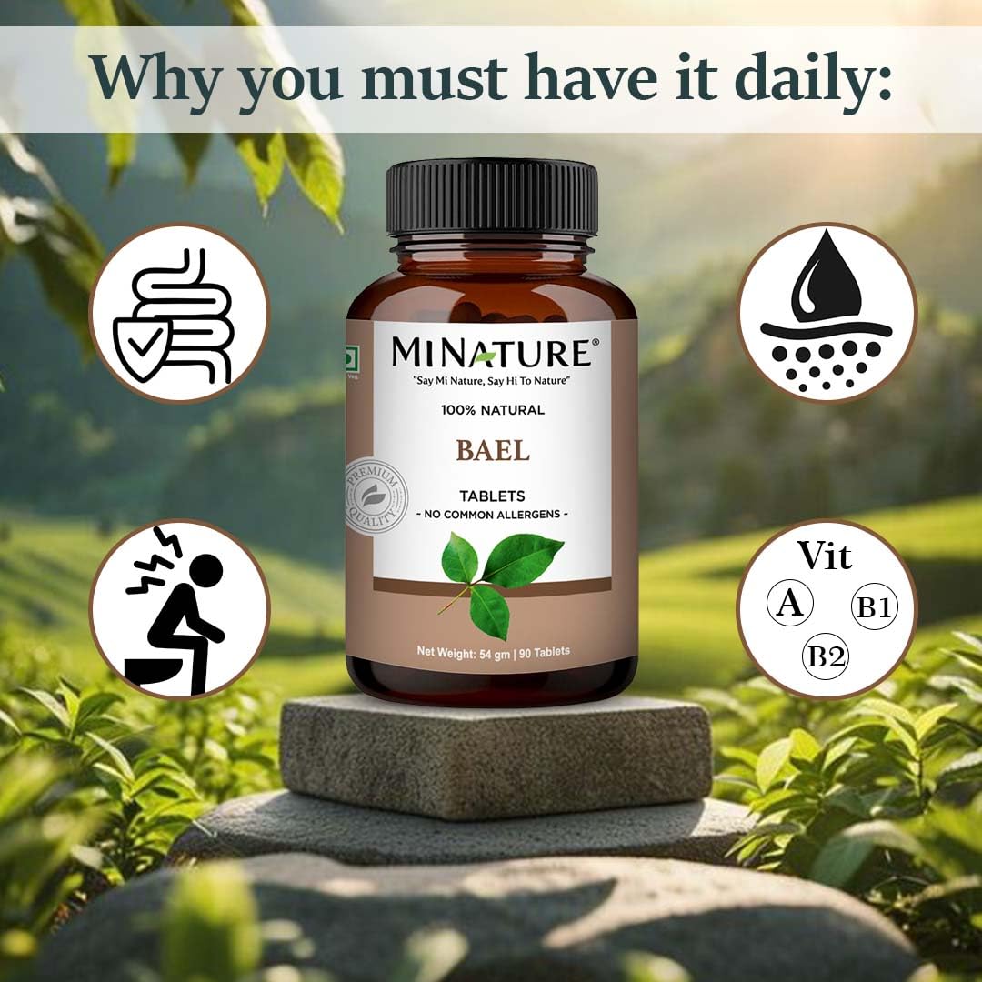 Bael Tablet by mi Nature | Bael Leaf (Aegle marmelos) Tablet | Pure & Natural Herb | Chemical & Free | Supplements | Vegan & Non-GMO |90 Tablets, 45 Days Supply| Made in India - Image 3 thumbnail