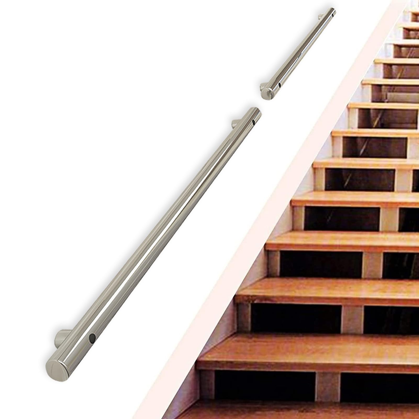 LWJSOCP Stair handrail Modern Stair Railing Handrail for Indoor and Outdoor, Stair Handrails 100cm 1.2m 1.5m 1.8m 2m 2.5m 3m | Stainless Steel Handrails, Safety Handrails (Size : 450cm)