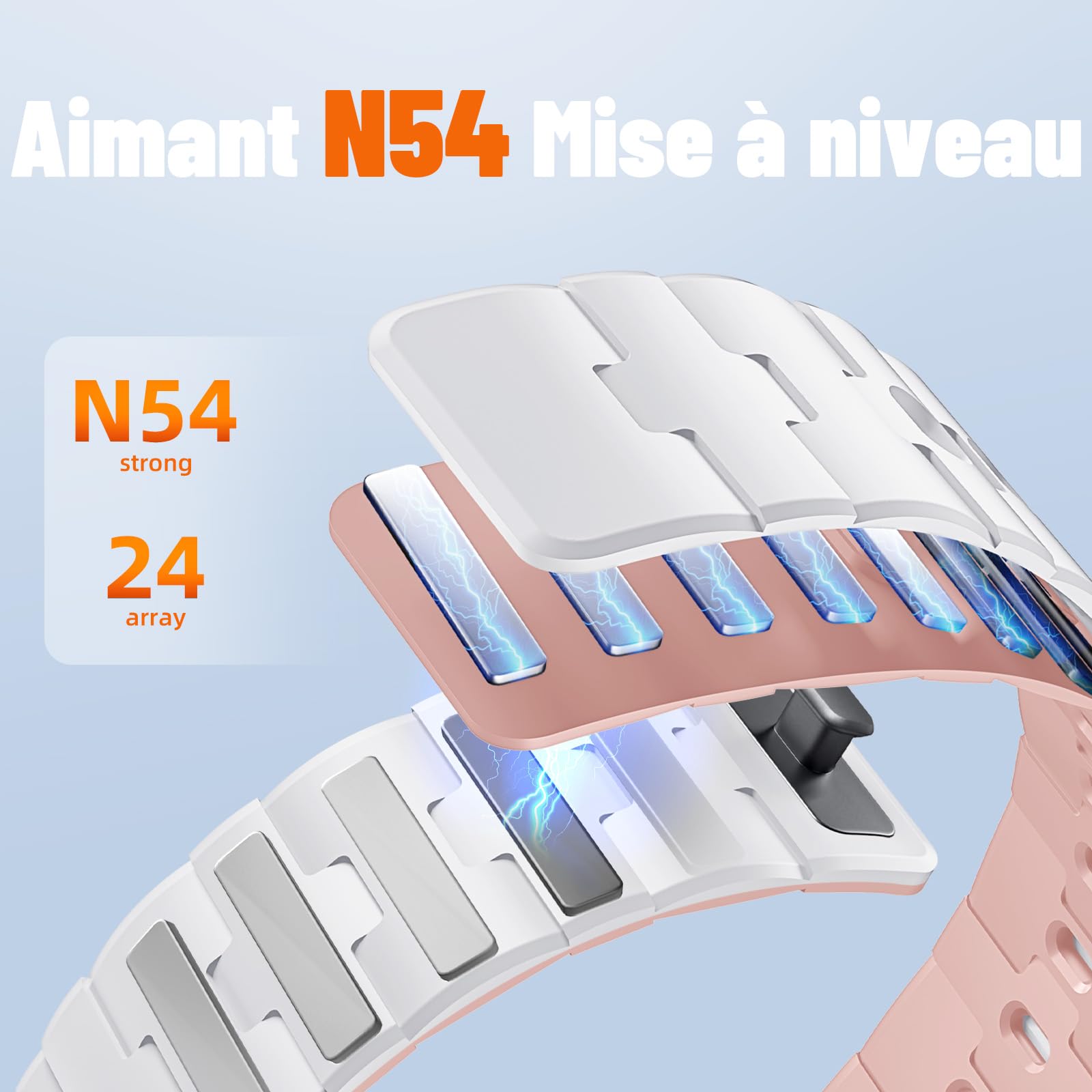 Bandletic Bracelet Compatible avec Samsung Galaxy Watch 7/6/4/5 40/44mm