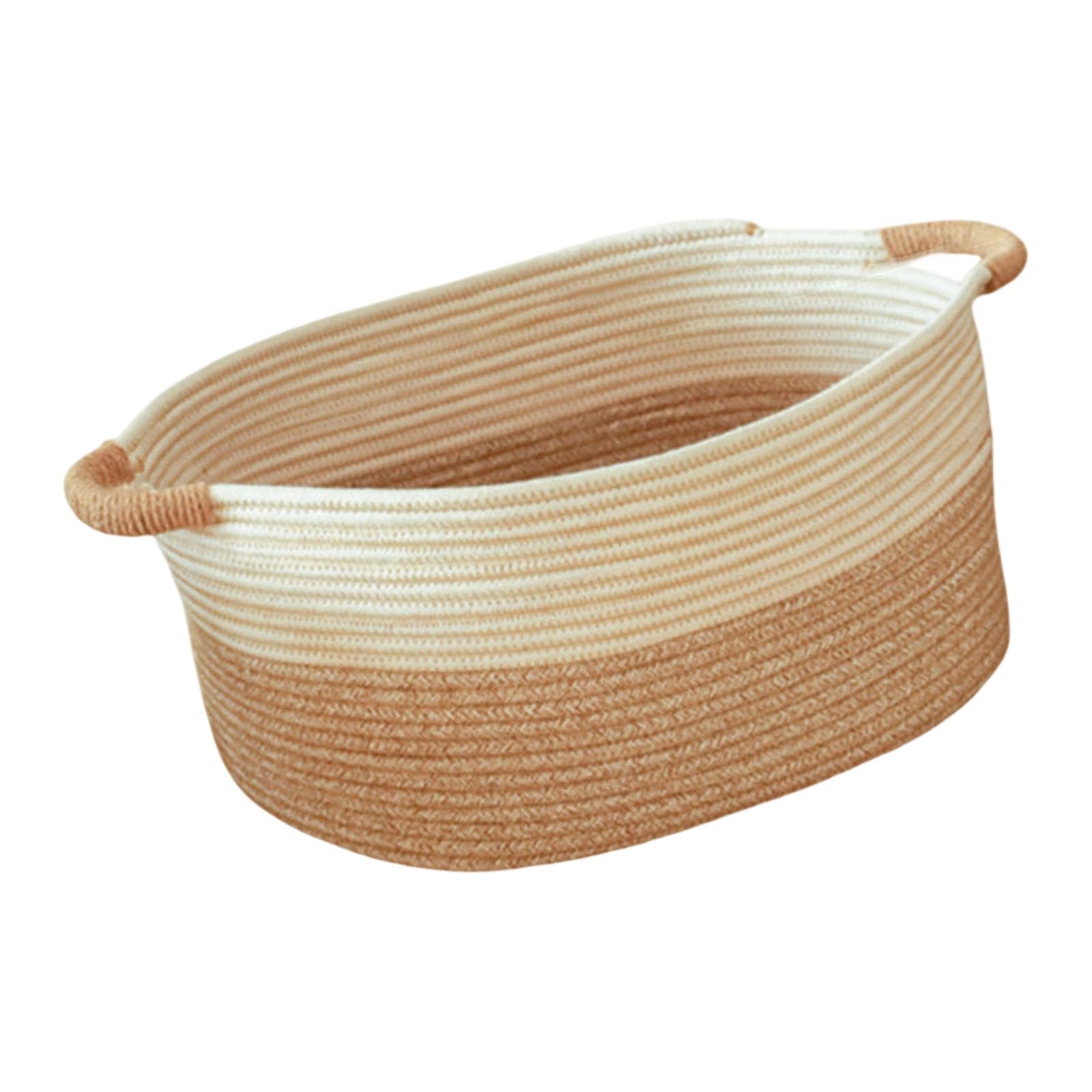 Kalttoy Multicolor Multipurpose Cotton Storage Bin For Bedroom Living Room With Large Volumes Storage Home Organization Cotton Rope Basket