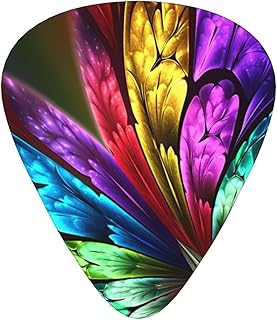 Rainbow Butterfly Guitar Picks 12 Pack Bass Picks with Organizer Box Guitar Plectrum Includes Thin Medium Heavy Guitar Picks Ukulele Picks for Bass Acoustic Electric Guitars