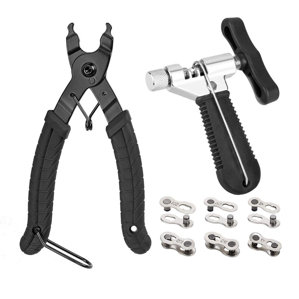 SUPVOX Alicates De Cierre De Gancho y Bucle Cortador De Cadena Herramienta De Cadena De Reparación De Bicicletas Alicates De Enlace De Bicicleta Black Acero Inoxidable Más Abs