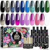 MEFA Color Changing Gel Nail Polish Set 20+3 Pcs with Nice Box, Soak Off Temperature Changing Nail...