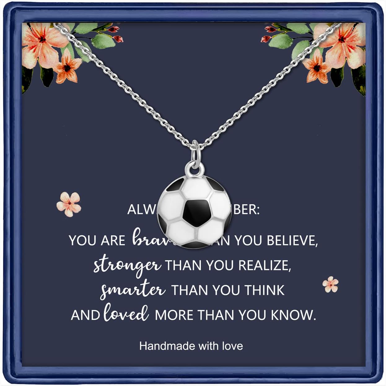 Haoze Soccer Ball Charm Necklace for Her Soccer Player Gift