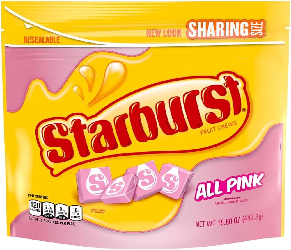 Starburst All Pink Limited Edition Strawberry Fruit Candy Sinking Your Teeth Into a Juicy Piece of Pink Strawberry 442.3g USA
