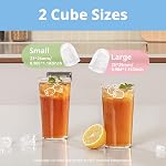 Comfès CERI22B0ABB Machine à glace comptoir, fabricant de glace portable 9 Cubes prêts en 8 Mins, 22lbs dans 24Hrs, Auto-nettoyage avec panier à glace et scoop, 2 Tailles de Bullet Ice pour la maison, Camping, Bureau, Fête