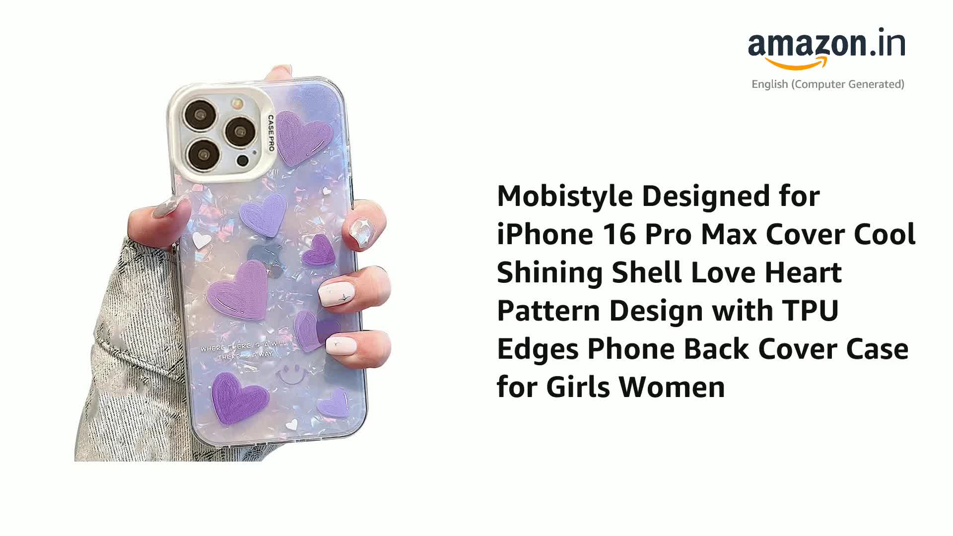 mobistyle Designed for iPhone 16 Pro Max Cover Cool Shining Shell