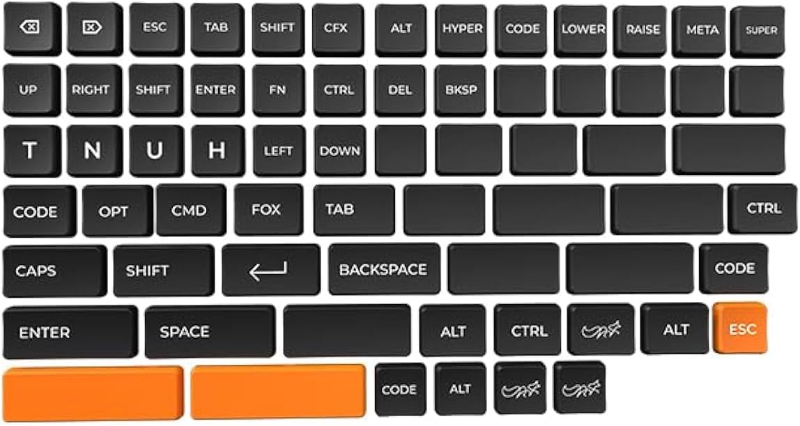 Generic Chocfox-Fans Keycaps Low Profile PBT Keycaps for Kailh Chocolate Switch Mechanical Keyboard(Ergo KIT)