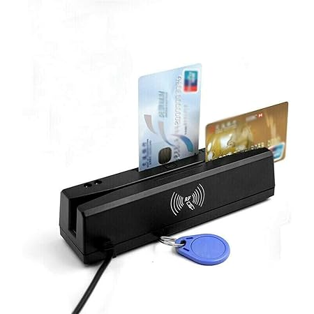 Lecteur de cartes à bande magnétique Lecteur de cartes magnétiques tout-en-un 1/2/3 pistes Lecteur RFID/IC/PSAM