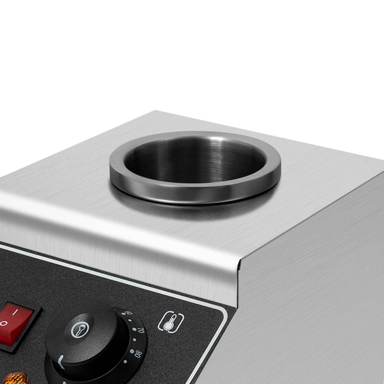 Chauffe-sauce électrique Chauffe-fromage Distributeur en acier inoxydable avec bouteille de 0,57 L, 80W, 220V, pour restaurants, cafés et fêtes - Fonction de maintien au chaud compacte pour