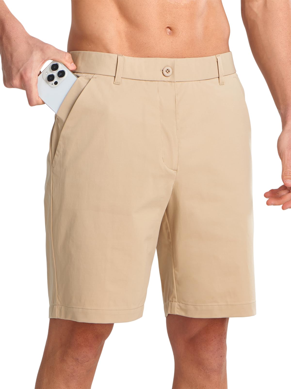 NORTHYARD Mens Golf Shorts Casual 9 Inch Lightweight Beach Work Dress Shorts with Pockets Elastic Waist