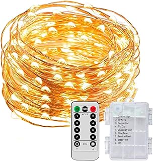 Fairy Lights Battery Operated String Lights - 60 LED Battery Powered String Lights Starry Lights with Remote Timer, 20FT 8...