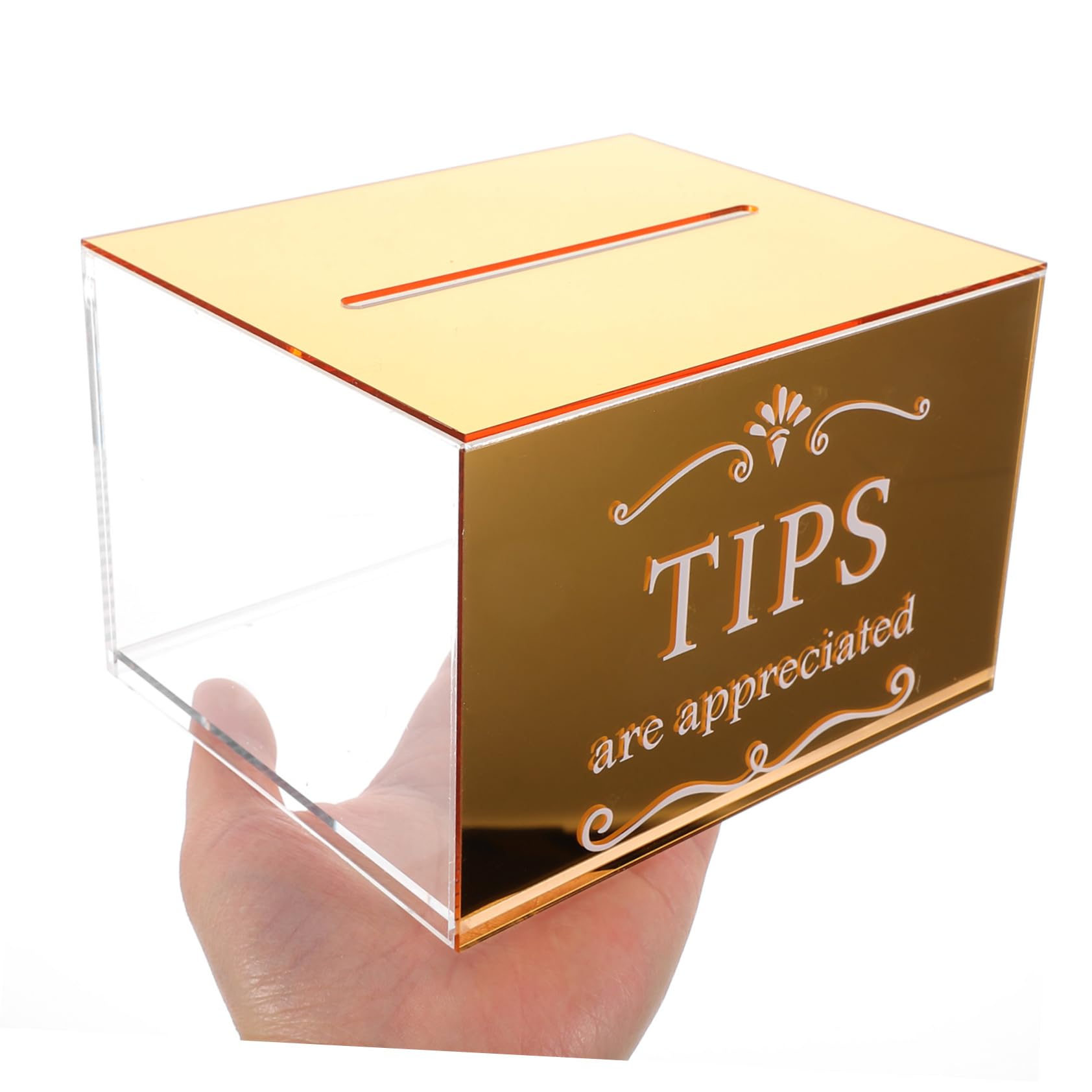 Boîte à Pourboires Design Robuste et Élégant Acrylique Transparente avec Serrure pour Bar, Restaurant ou Collecte de Fonds