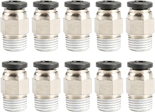 1/8 "PT rosca macho 0.157 in recto empuje neumático en conectores de montaje rápido para tubo PETF 10 unids