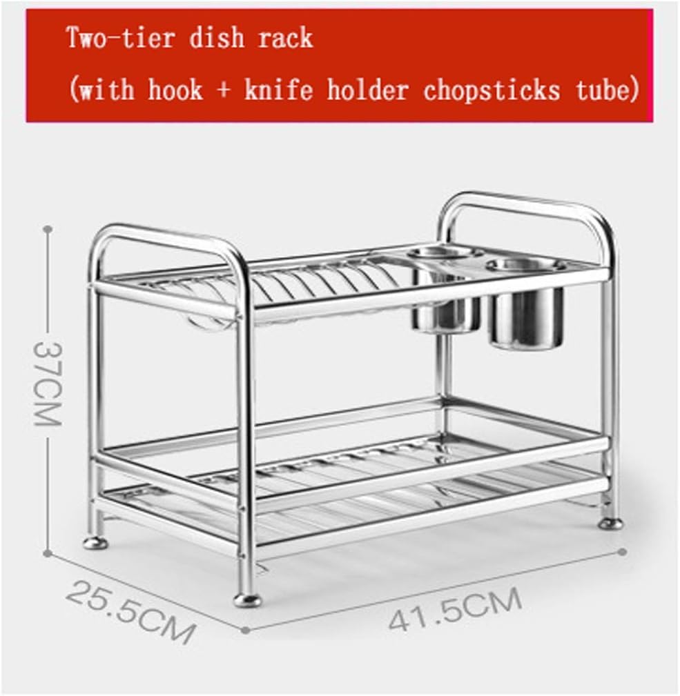 Dish Drying Rack Dish Cutlery Rack Kitchen Supplies Kitchen Rack Stainless Steel Dish Rack Drain Rack Dishes Kitchen Supplies Dish Storage Rack Draining Rack with Cu