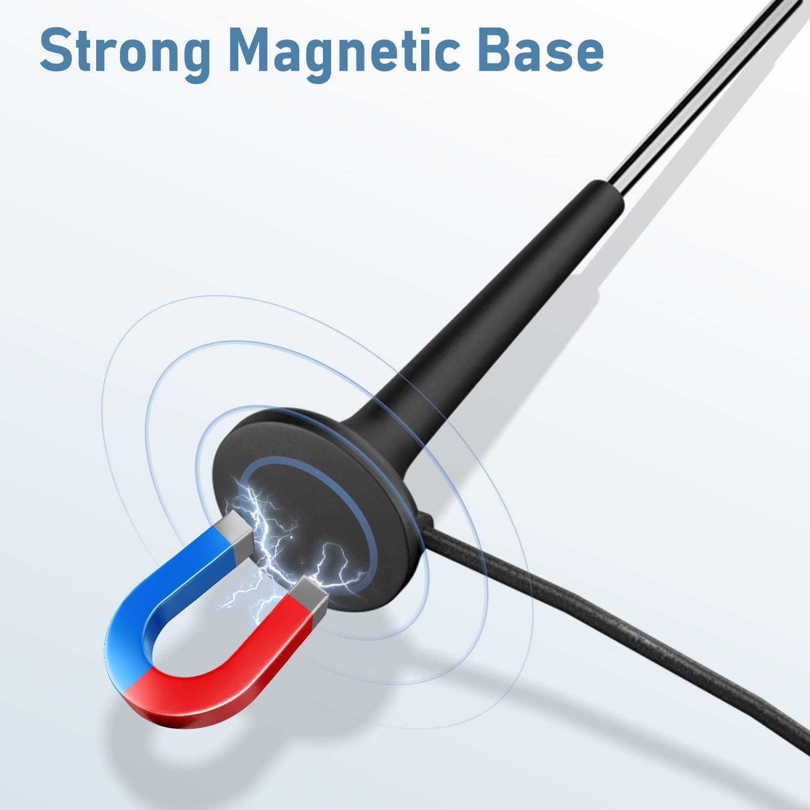 Bingfu Antenna Radio FM DAB Interni 75 ohm Base Magnetica Telescopica Cavo Prolunga da 3 m per Ricevitore Audio Video Casa