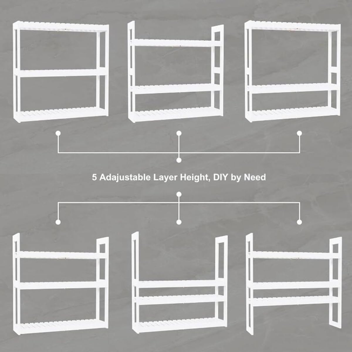 Genérico Estante de bambú para Colocar sobre el Inodoro, Organizador de Pared de 3 Niveles para baño, Cocina y Sala de Estar, estantes flotantes, Elegante Acabado Negro, solución Que Ahorra Espacio.
