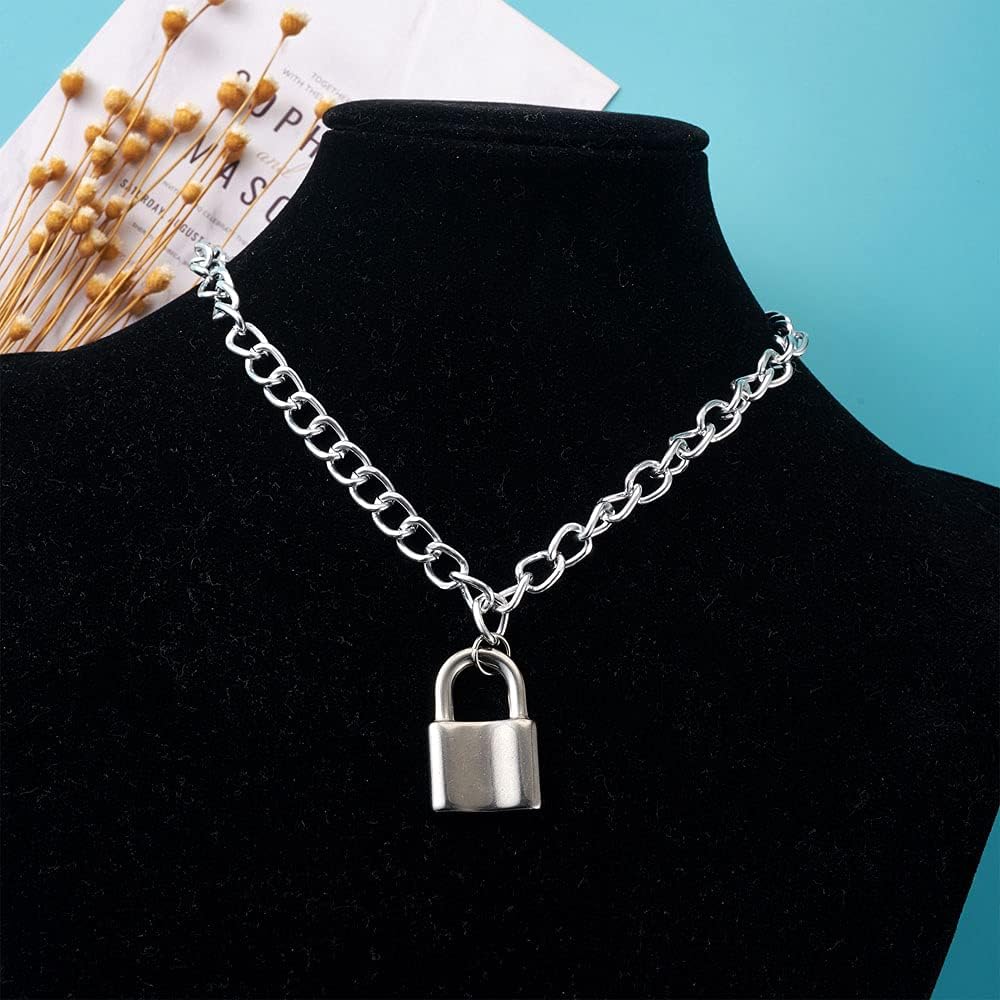 30pcs 304 Stainless Steel Lock Pendant Charms Metal Smooth Tiny Heart Lock Dangle Charm Loose Beads for DIY Bracelet Necklace Jewelry Crafts Making