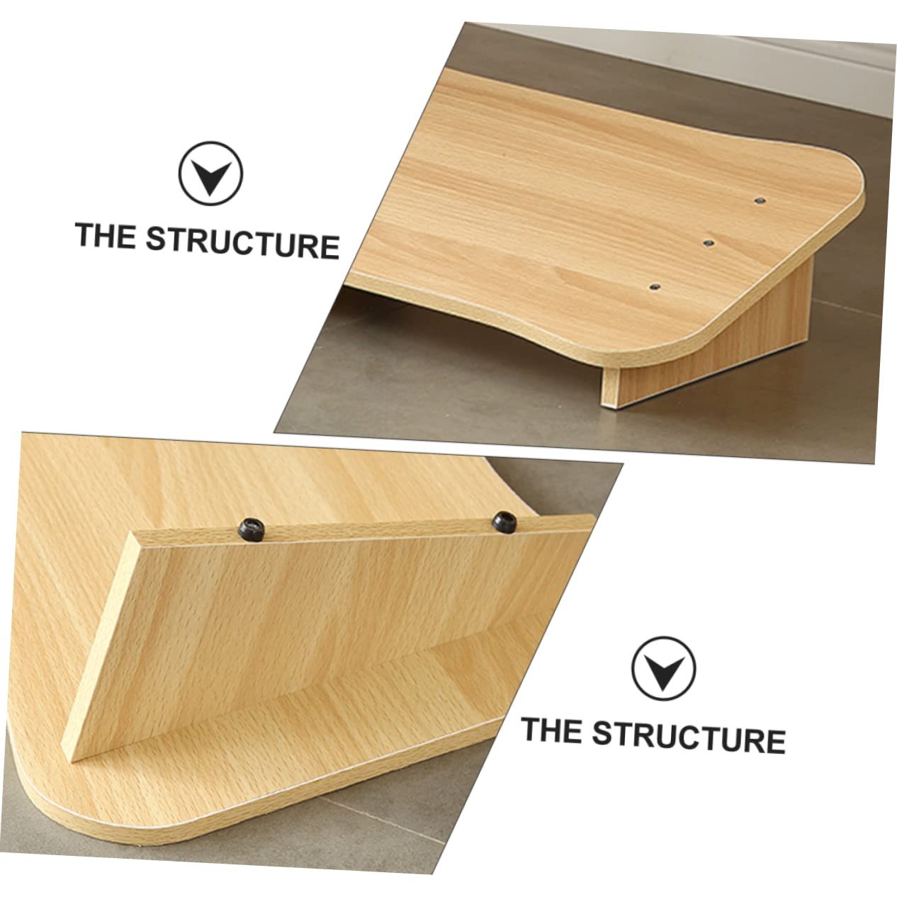 UKCOCO Poggiapiedi da Ufficio e Sgabello in Legno Piccolo Inclinato, Supporto Ergonomico per Piedi Sotto Scrivania, Pratico Accessorio Multiuso per Casa e Luogo di Lavoro