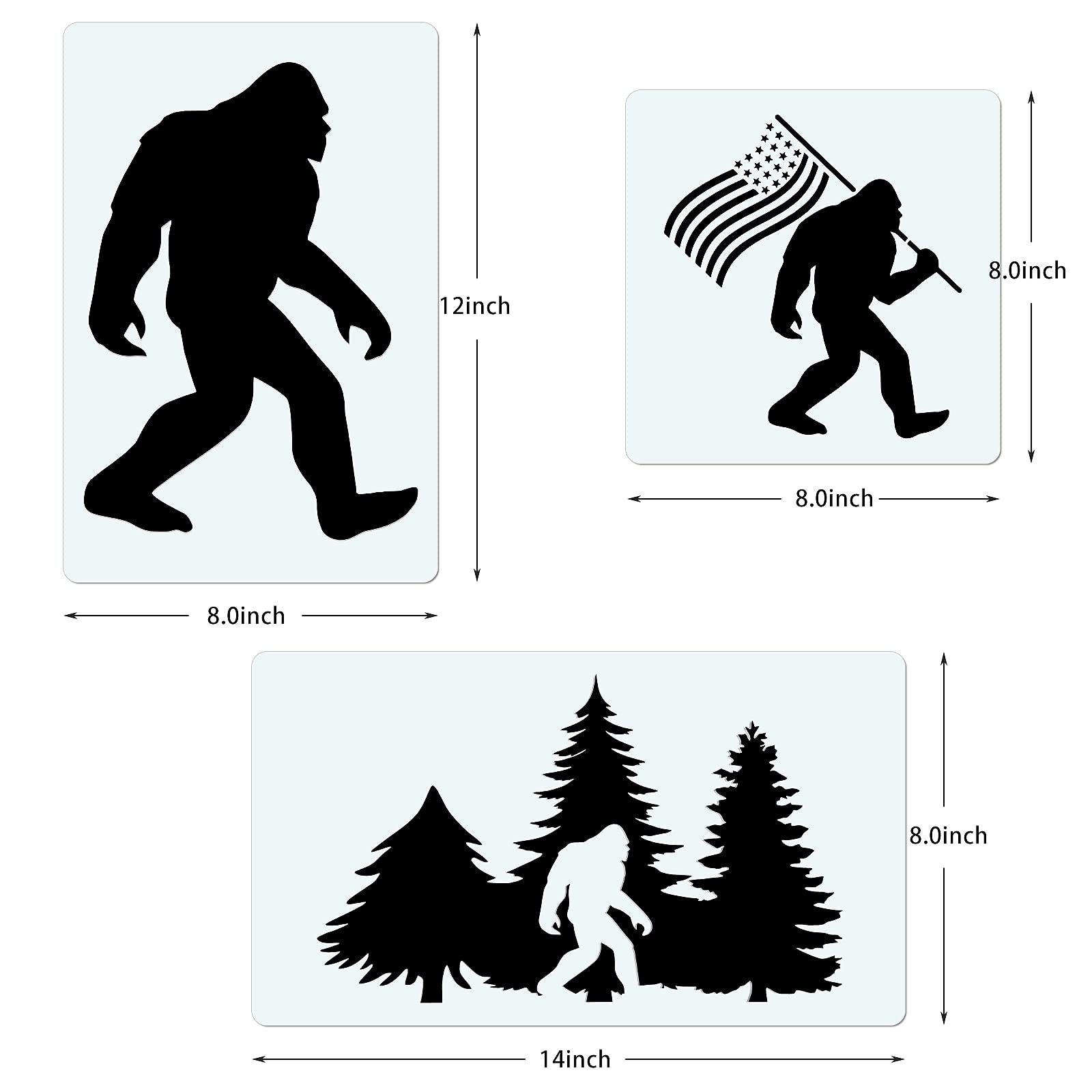8 Plantillas de Stencil Grandes para Pintar sobre Madera, Plantillas Reutilizables para Decoración del Hogar, Manualidades, Varios Tamaños