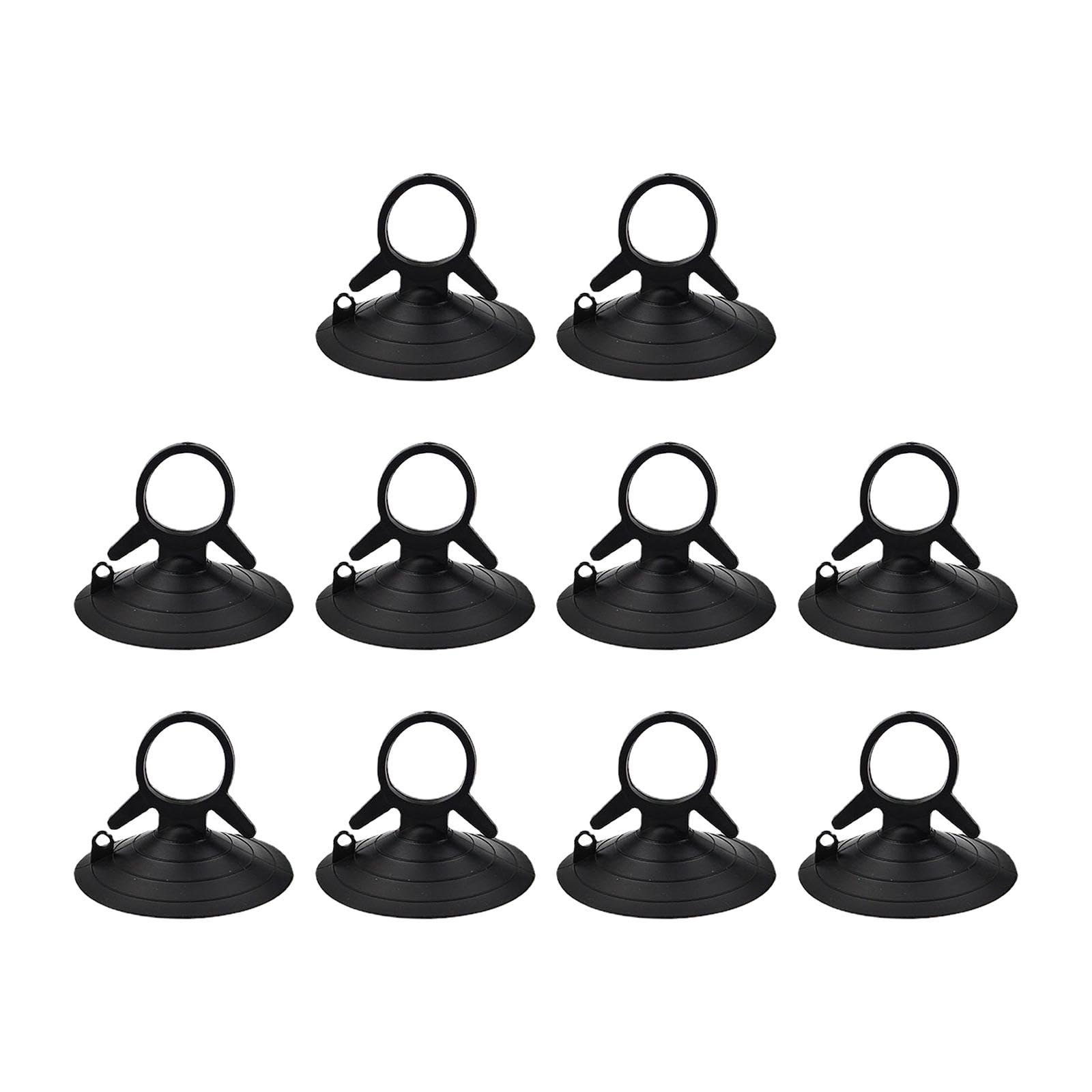 WOVEBIUS 10x PVC Sucker Holder Small Suction Cups for Home Organization Door Bathroom Black,4.5cm