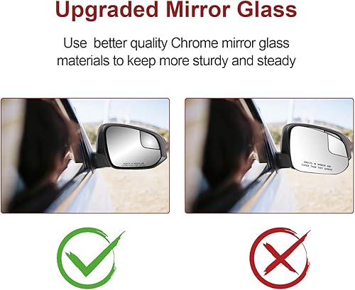 Miniatura 6 de Espejo lateral del pasajero de repuesto con calefacción compatible con Toyota RAV4 2016 2017 2018 Espejo para Toyota RAV4 espejos laterales para