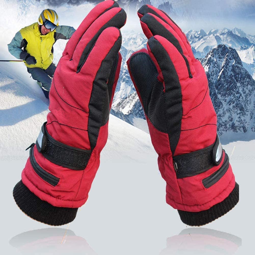 SBTXHJWCGLD Guantes térmicos eléctricos Guantes térmicos cálidos de Invierno Guantes Impermeables con batería Recargable para Senderismo Carreras de Motos Montar para Montar Ciclismo Pesca Esq