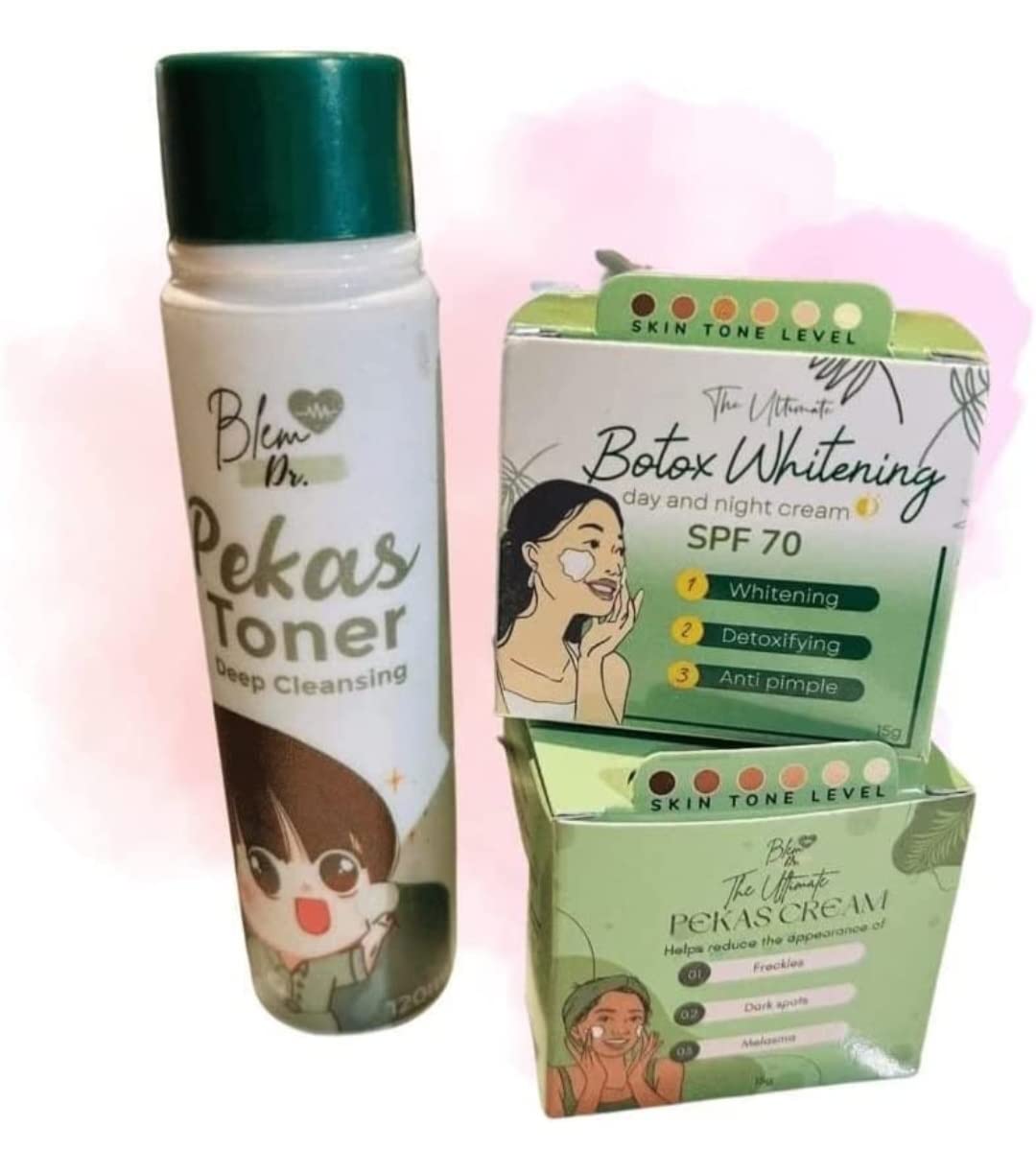 Authentic Blem Dr. Pekas Toner 120 ml and Creams Trio Set