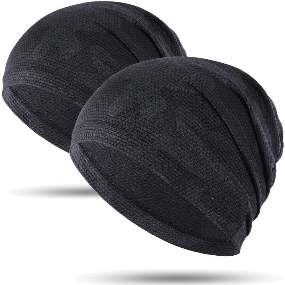 WTACTFUL Cooling Breathable Skull Cap Men Women, Sweat Wicking 1-2-4 Pack