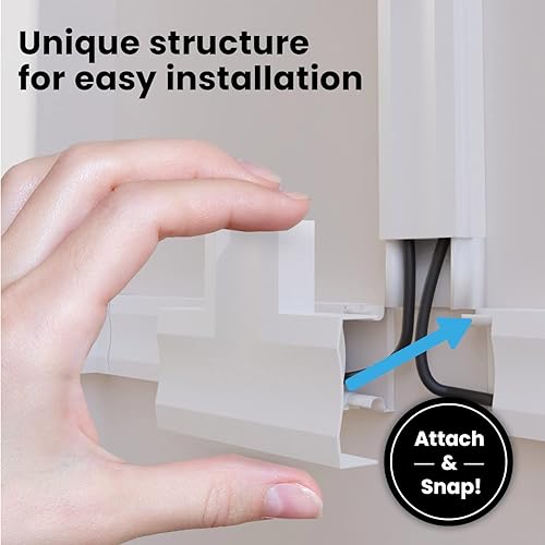 Miniatura 8 de EVEO Cord Hider - Ocultador de cables de pared de 306 pulgadas, corrector de cables, ocultadores de cables para TV en la pared. Gestión de cables,