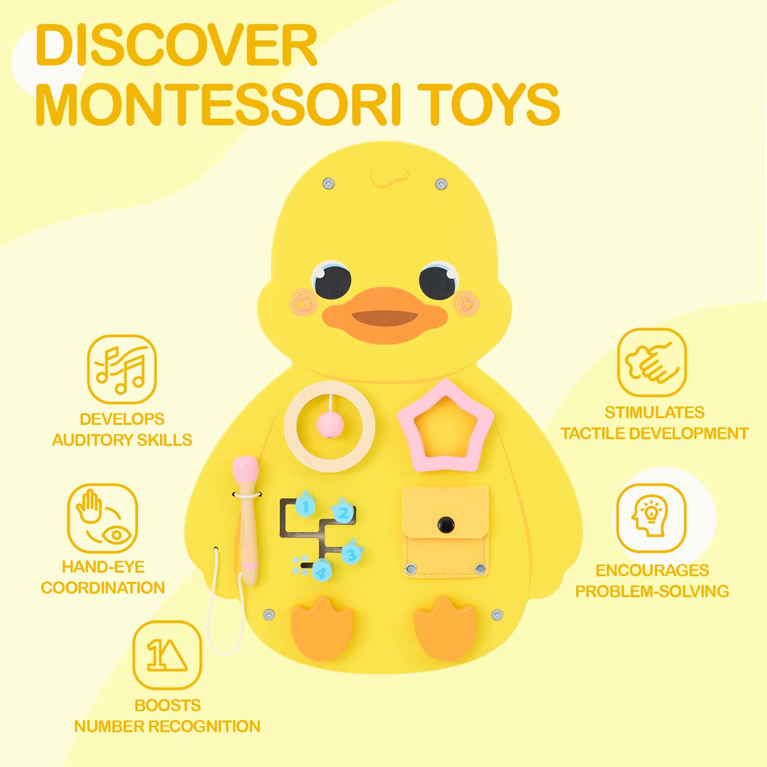 Monläurd® Wooden Duck Sensory Wall Toy - Image 4