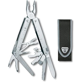 Victorinox Swiss Tool Multifunctional Tool (28 Functions, Holder, Very Robust) | Robust multi-tool with combination needle-no