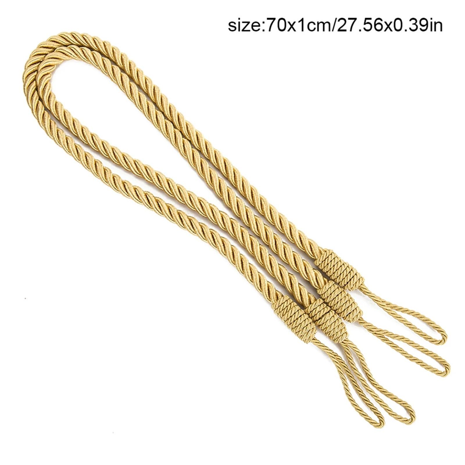 Alzapaños De Cortina Trenzados 10 Piezas de Hebillas de Cuerda for Cortina, Cuerda Grande de algodón, alzapaños for Cortinas, alzapaños(Gold)