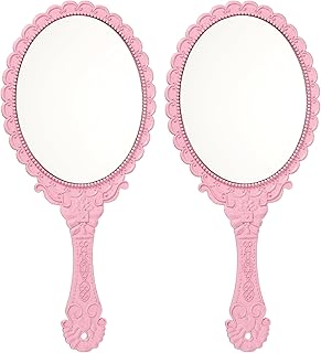 uxcell 2 espejos de mano vintage, diseño en r...