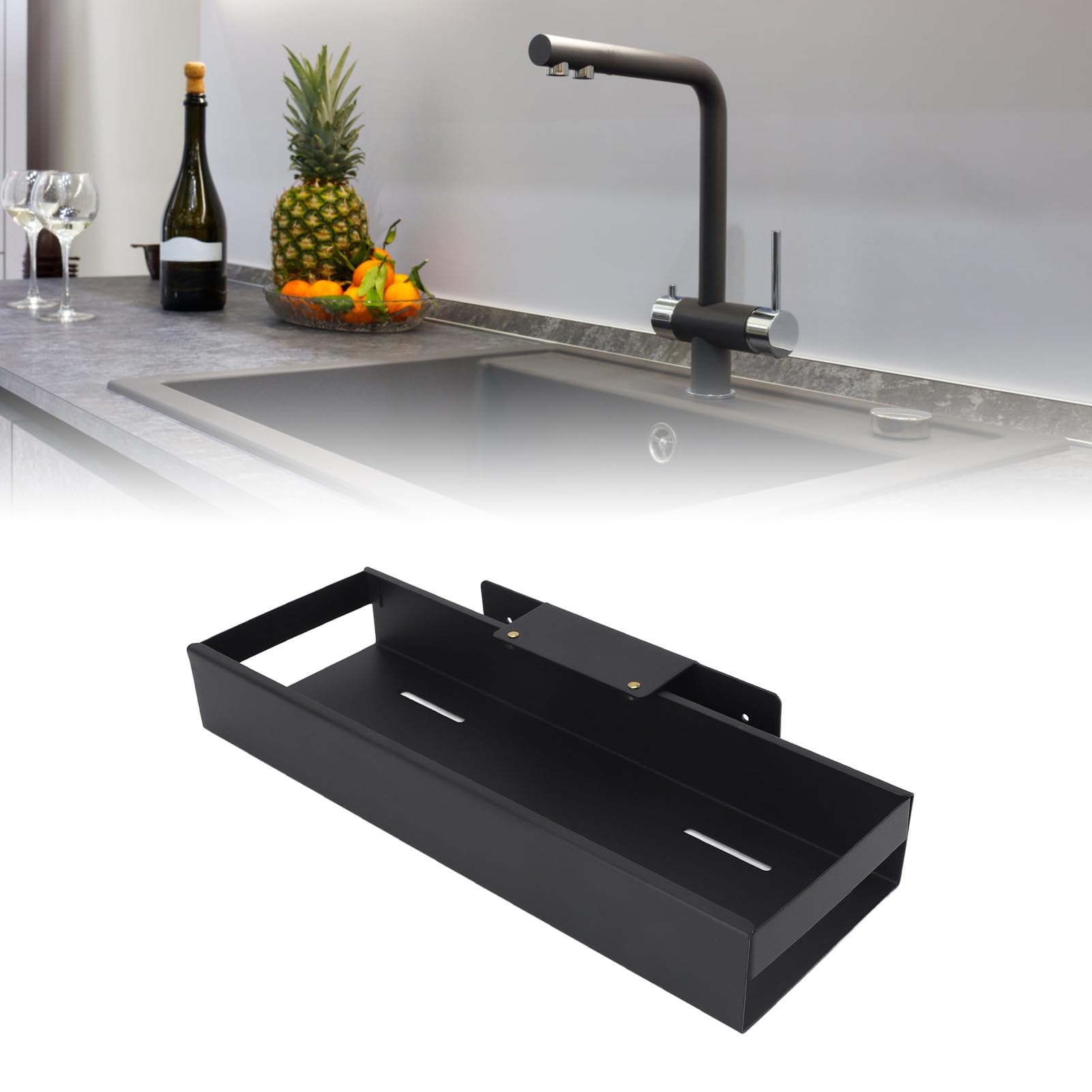 Organizer per Armadietto Estraibile Cestello Portaoggetti Resistente Sotto il Lavello Ripiani Estraibili per Dispensa Cassetti Estraibili per Mobili da Cucina Scaffale in Acciaio
