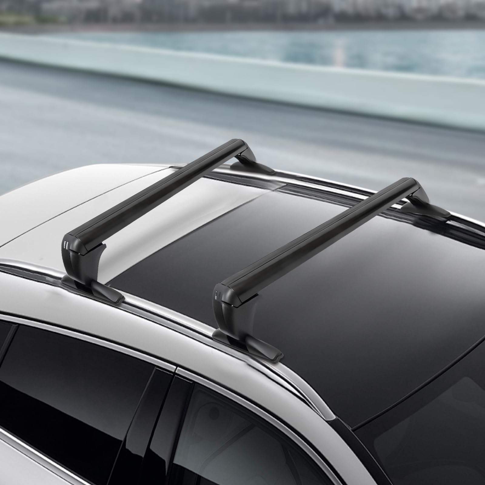 Barras de Techo universales de Aluminio,baca Coche Universal,Barras Techo Coche,Carga máxima de 45 kg,aptas para la mayoría de Coches de 4 o 5 Puertas