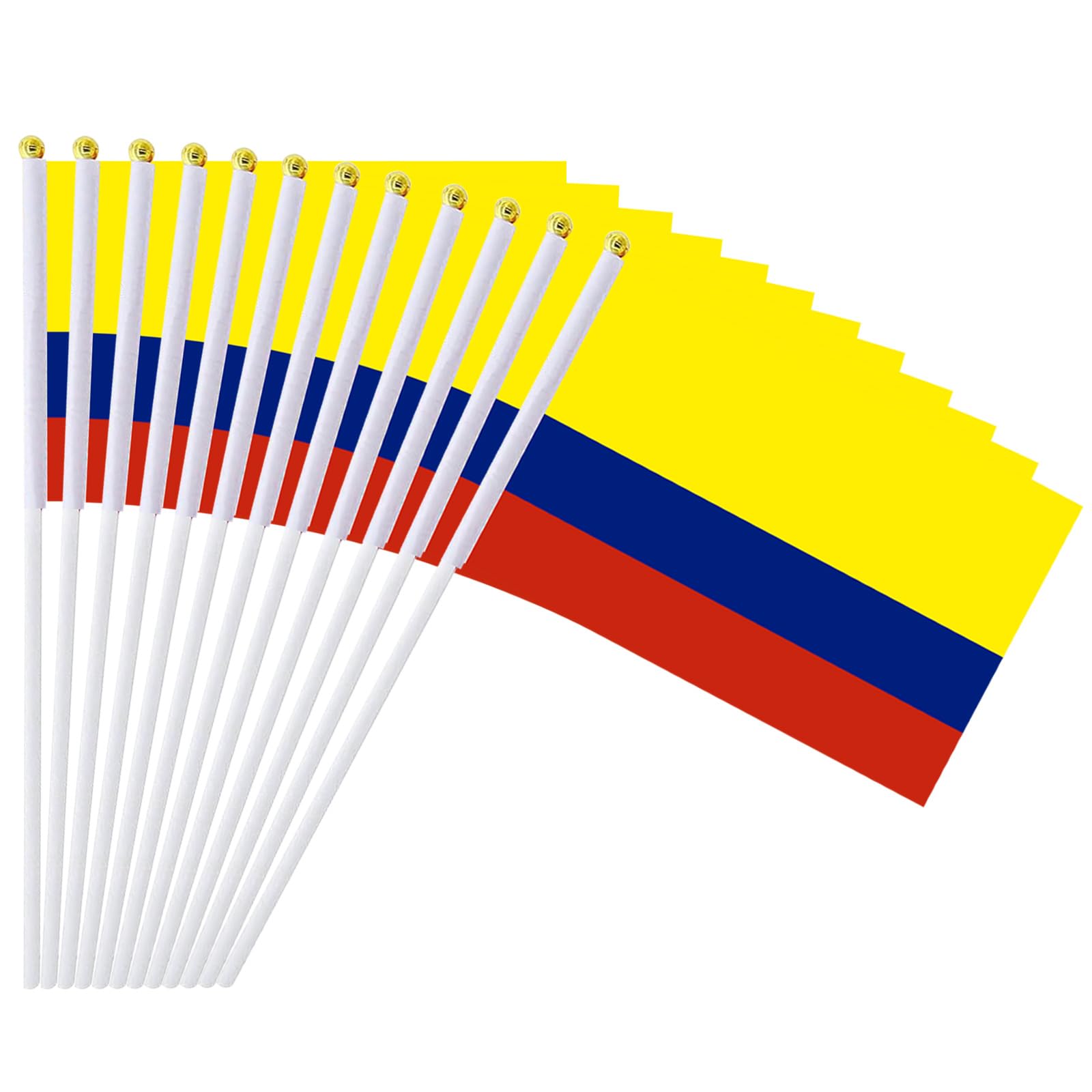 mflagperft Colombia Flags on Stick 12 Pack, Small Handheld Colombian Flag — image 1