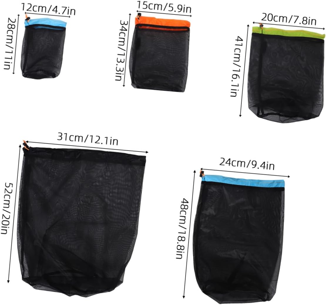 BESTonZON Outdoor Camping Mesh Storage Bag Set, Travel Drawstring Sack image 2
