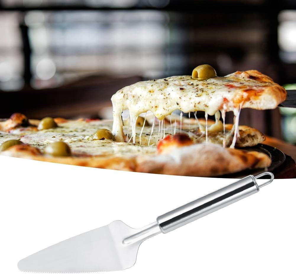 Profesyonel Paslanmaz Çelik Pasta Spatulası, Gümüş Renk, Pizza ve Tatlı Servis Aparatı, Ergonomik Saplı, Çok Amaçlı Mutfak Aracı Spatula
